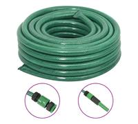 vidaXL Tuyau d'arrosage avec kit d'accouplement 0,75" 50 m PVC Vert