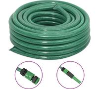 Tuyau d'arrosage avec jeu de raccords vert 0,75" 100 m PVC