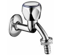 Tuyau d'arrosage avec support de tuyau, raccordement 1/2", tuyau de 3/4", en laiton, finition chromée