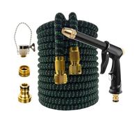 Tuyau d'arrosage buse de lavage de voiture haute pression pistolet à eau extensible Flexible(B,100ft)