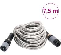 Tuyau d'arrosage buse de pulvérisation argenté 0,6" 7,5 m inox