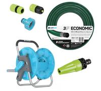 Tuyau d'arrosage Cellfast Economic 1/2"" 30 m + support, Raccord rapide
