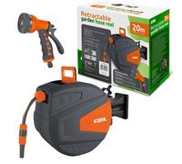 Tuyau d'arrosage COIL, enrouleur automatique, fixation murale, système Smart Stop, 9 modes de pulvérisation, pistolet d'arrosage inclus, tuyau d'alimentation de 2 m, longueur totale de 20 m