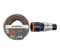 Tuyau d'Arrosage Comfort Highflex de Gardena 19 Mm (3/4"), 25 M : Tuyau à Profil Power-Grip, 30 Bars & Raccord d'Arrosage Premium Aquastop 19 mm (3/4") : Aquastop, Bon Maintien du Tuyau, Emballé