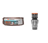 Tuyau d'Arrosage Comfort Highflex de Gardena 19 Mm (3/4"), 50 M : Tuyau à Profil Power-Grip, 30 Bars & Raccord d'Arrosage de Tuyau Premium 19 mm (3/4") de Gardena : Adaptateur pour Robinets, Emballé