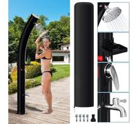 Tuyau d'arrosage de 35 litres, noir, enrouleur incurvé - Avec protection, bouchon de vidange et nettoyant pour savon, idéal pour le jardin et la piscine
