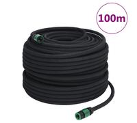 Tuyau d'arrosage de jardin noir 0,6" 100 m caoutchouc