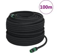 Tuyau d'arrosage de jardin noir 0,6" 100 m caoutchouc