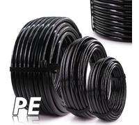 Tuyau d'arrosage en PE noir pour jardin, 10-50m OD-6/8/12mm, tuyau d'arrosage résistant à la pression, 1/4 "3/8", système de Tube d'irrigation pour pelouse et verger agricole PE Hose
