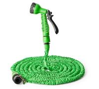 Tuyau d'arrosage extensible - 15 mètres - Fabriqué en caoutchouc - Télescopique - Flexible - Idéal pour l'arrosage du jardin, le lavage de voitures et les arroseurs domestiques