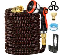 Tuyau d'arrosage extensible - 7,5 m - 10 jets - Latex 4 couches - Anti-torsion