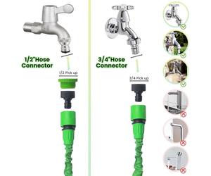Tuyau d'arrosage extensible avec buse à mousse - 15M - Convient pour le jardinage