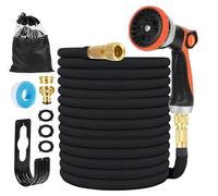 Tuyau d'arrosage extensible - Avec pistolet d'arrosage - Léger - Sac de rangement inclus