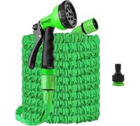 Tuyau d'arrosage extensible de 60 mètres avec lance d'arrosage - Raccords de 3/4" et 1/2" - Tuyau d'arrosage flexible « magique »
