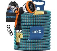 Tuyau d'arrosage extensible et léger de 21 mètres, orange et bleu