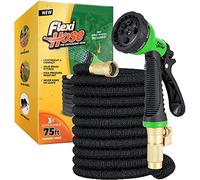 Tuyau d'arrosage extensible Flexi Hose Upgraded - ultra flexible/ne s'emmêle pas - raccords en laiton massif 2 cm - 8 modes d'arrosage - noir - 23 m