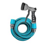 Tuyau d'arrosage extensible - Polymère élastique - 5 à 15m - Bleu - Léger et maniable - Installation simple