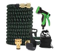 Tuyau d'arrosage extensible - Tuyau d'arrosage léger et flexible avec raccords en laiton massif pour le lavage de voiture et l'arrosage de la pelouse, 23,6 m à 90 m