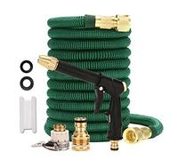 Tuyau d'arrosage extensible - Tuyau d'arrosage léger et flexible avec raccords en laiton massif pour le lavage de voiture et l'arrosage de la pelouse, 23,6 m à 90 m