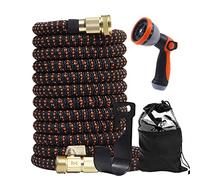 Tuyau d'arrosage extensible - Tuyau d'arrosage léger et flexible avec raccords en laiton massif pour le lavage de voiture et l'arrosage de la pelouse, 23,6 m à 90 m