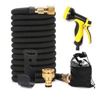 Tuyau d'arrosage extensible - Tuyau d'arrosage léger et flexible avec raccords en laiton massif pour le lavage de voiture et l'arrosage de la pelouse, 23,6 m à 90 m