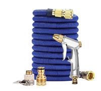 Tuyau d'arrosage extensible - Tuyau d'arrosage léger et flexible avec raccords en laiton massif pour le lavage de voiture et l'arrosage de la pelouse, 23,6 m à 90 m
