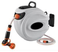 Tuyau d'arrosage - Fixation murale - Encastrable - 180 degrés - Orientable - gris - PVC - 35 mètres