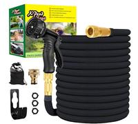 Tuyau d'arrosage flexible, 22,5 m/30 m, extensible, avec 10 fonctions de pulvérisation, adaptateurs rapides et support mural, adaptateur pour 1/2" 3/4" et support mural