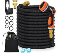 Tuyau d'arrosage flexible 30 m noir et orange