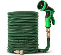 Tuyau d'arrosage flexible de 30 m en latex, raccord en laiton