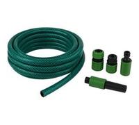 Kinzo Kit tuyau d'arrosage de 30 m - Tuyau d'arrosage 14 mm (1/2") max. 6 bar - Avec 3 raccords et 1 pièce de pulvérisation - Convient pour arroseurs de jardin - Vert
