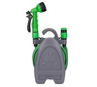 Kinzo Tuyau d'Arrosage Extensible 10M ¿ Tuyaux d'Arrosage avec Accessoires et Support Mural ¿ Tuyau avec Pistolet à 7 Modes de Pulvérisation ¿ Plastique ¿ Vert/Gris
