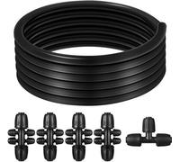 Tuyau d'arrosage pour jardin Unyqoos® de 15 mètres, en PVC – système micro-goutte flexible avec raccords, compatible avec les tuyaux de 14 pouces, idéal pour les massifs de fleurs, les plantes couvre-