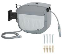Tuyau d'arrosage rétractable - 30 mètres - Rétractement automatique - Pivotant - Gris