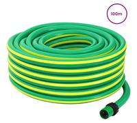 Tuyau d'arrosage vidaXL, 5 couches, vert et jaune, 12 mm, PVC