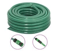 vidaXL Tuyau d'arrosage avec kit d'accouplement 0,75" 50 m PVC Vert