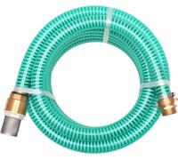Tuyau d'aspiration avec raccords en laiton 15 m 25 mm Vert