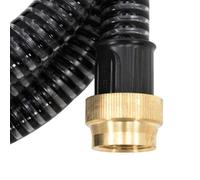 Tuyau d'aspiration avec raccords en laiton, noir, 1,1", 10 m, tuyau d'arrosage en PVC, flexible, résistant aux pliures, pour jardin, terrasse, balcon avec raccord adaptateur, arroseur
