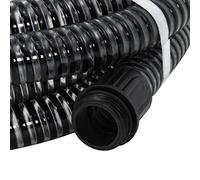 Tuyau d'aspiration avec raccords en laiton, noir, 1,1", 10 m, tuyau d'arrosage flexible en PVC, résistant à la torsion, pour irrigation, jardin, pelouse, terrasse, balcon, avec flotteur et tamis