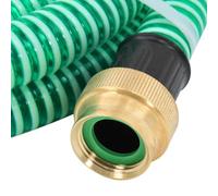 Tuyau d'aspiration avec raccords en laiton, vert, 1,1", 5 m, tuyau d'arrosage flexible en PVC pour jardin, arrosage, pelouse, parterre, terrasse, avec raccord et adaptateur pour robinet, nettoyage de