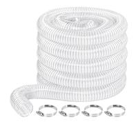 Tuyau d'aspiration en PVC transparent de 50 mm, tuyau spiralé pour système d'aspiration avec ressort en acier, tuyau d'aspirateur flexible pour atelier, CNC, aspiration de poussière de bois (3 m)