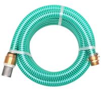 Tuyau d'aspiration pour pompe à eau - Tuyau en plastique, 10 mètres, 25 mm - Raccords en laiton - Soupape de pied avec filtre - Pour pompes et filtres à eau - Couleur vert armée
