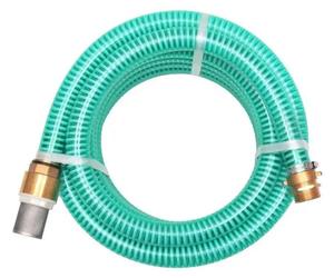 Tuyau d'aspiration pour pompe à eau - Tuyau en plastique, 10 mètres, 25 mm - Raccords en laiton - Soupape de pied avec filtre - Pour pompes et filtres à eau - Couleur vert armée