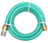 Tuyau d'aspiration - Tuyau d'eau pour pompe, 7 mètres, 25 mm - Raccords en laiton avec valve de pied et filtre - Plastique robuste - Couleur vert armée