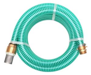 Tuyau d'aspiration - Tuyau d'eau pour pompe, 7 mètres, 25 mm - Raccords en laiton avec valve de pied et filtre - Plastique robuste - Couleur vert armée