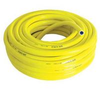 Tuyau de Arrosage Antivrille 50m D.25 mm - Jaune - Sur Touret - Résistant et Flexible - D-Work