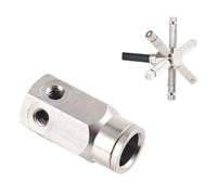 Tuyau de brumisation haute pression 9.5mm, connecteur rapide, buse de brume, adaptateur métallique, bouchon d'extrémité de tuyau d'irrigation 2pcs Quick-connect end 6 holes