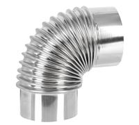 Tuyau de Cheminée 180 en Acier Inoxydable pour Poêle à Bois | Évacuation Fumée, Réparation Cheminée la Cuisine, Surface Lisse sans Bavure, Argenté