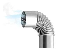 Tuyau de cheminée 90 coudés de 60 mm de diamètre en acier inoxydable résistant à la chaleur pour poêle à bois, tuyau coudé à 90 degrés