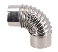 Tuyau de cheminée coudé en acier inoxydable - Plusieurs tailles - Système de ventilation pour poêle à bois, cheminée, barbecue - Résistant à la chaleur et à la corrosion - Argenté (80 mm)